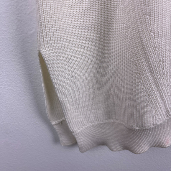 Athleta Asym Rest Day Ivory Sweater side slit Ivory Off White Knit Women's Small - Picture 5 of 8